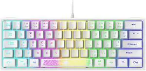 ZIYOU LANG K61 62 Keys RGB Lighting Mini Gaming Wired Keyboard, Cable Length:1.5m K61 White (White)