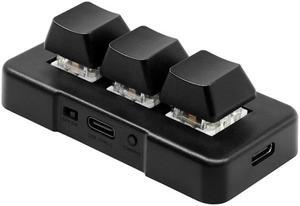 MK321 3 Keys Custom Keys Game Office PS Clip Macro Programming Keypad, Cable Length: 1.5m (Black)