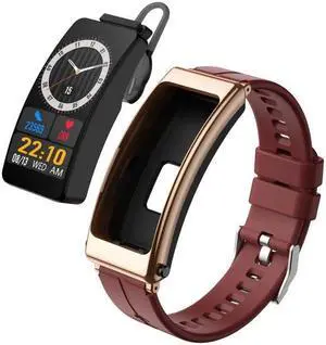 K13 1.14 inch Silicone Band Earphone Detachable Smart Watch Support Bluetooth Call Silicone Band (Red) (Red)