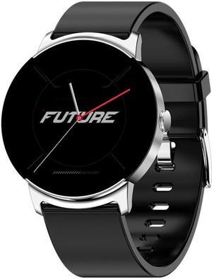 KS02 1.32 Inch Smart Watch Supports Blood Glucose Detection, Blood Pressure Detection, Blood Oxygen Detection (Silver+Black)