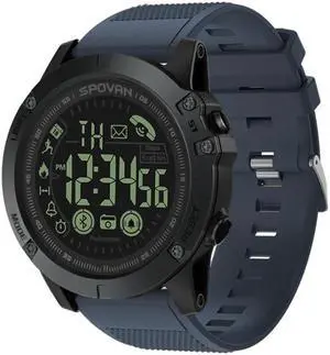 PR1-2 1.24 inch IP68 Waterproof Sport Smart Watch, Support Bluetooth / Sleep Monitor / Call Reminder (Blue) Black