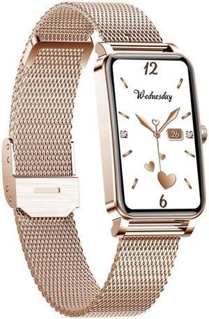 ZX19 1.45 inch HD Screen Bluetooth 5.0 IP68 Waterproof Women Smart Watch, Support Sleep Monitor / Menstrual Cycle Reminder / Heart Rate Monitor / Blood Oxygen Monitoring, Style: Steel Strap