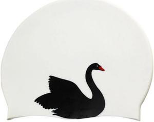 Hy08 Cute Cartoon Print Silicone Swimming Cap, Spec: Black Swan Black Swan
