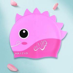 HAIZID Cute Cartoon Waterproof Silicone Children Swimming Cap HAIZID (Fish Scales Rose Red Pink) (Fish Scales Rose Red Pink)