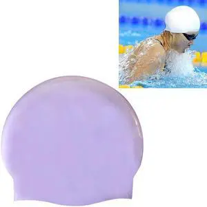 Glossy Seamless Pure Silicone High Elasticity Professional Swimming Cap Glossy Seamless (Purple) (Purple)