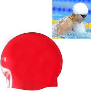 Glossy Seamless Pure Silicone High Elasticity Professional Swimming Cap Glossy Seamless (Red) (Red)