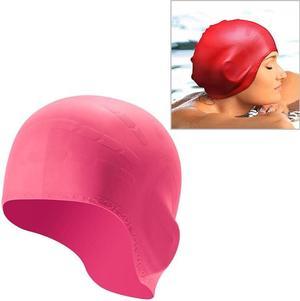 Silicone Ear Protection Waterproof Swimming Cap for Adults with Long Hair Long Hair Swimming Cap(Pink) (Pink)
