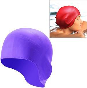 Silicone Ear Protection Waterproof Swimming Cap for Adults with Long Hair Long Hair Swimming Cap(Purple) (Purple)