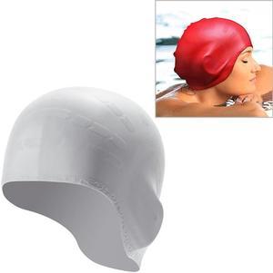 Silicone Ear Protection Waterproof Swimming Cap for Adults with Long Hair Long Hair Swimming Cap(Silver) (Silver)