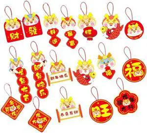 Dragon Chinese Spring Festival Room Ornament New Year Decoration 18pcs /Pack H Model