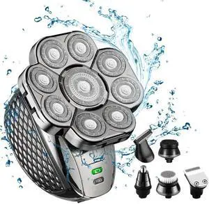 9 Knife Head Multifunctional USB Shaver Full Body Water Washing Shaver Men Hair Bald 6 In 1