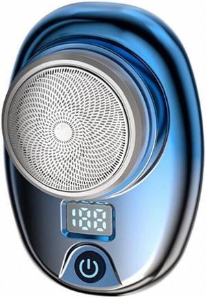 Portable Digital Razor Mini Washable Electric Shaver (Gradient Blue) Black