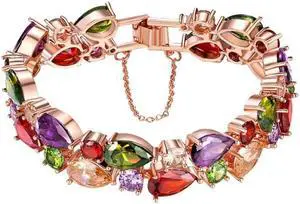 17cm Fashion Mona Lisa Rose Gold Colorful Zircon Bead Bracelets