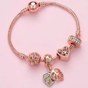 SL135 20cm Women Rose Gold Beaded Bracelet SL135 20cm