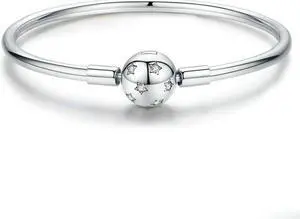 S925 Sterling Silver Star Bracelet DIY Beaded Bracelet 17cm