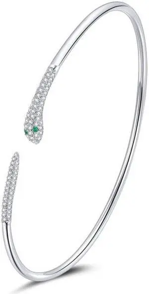 S925 Sterling Silver Snake Open Bracelet Women Jewelry S925 Sterling Silver Snake Open Bracelet Women Jewelry