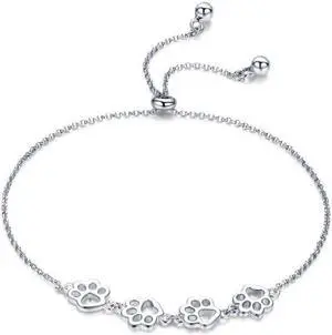 Cute Pet Claw Mark Bracelet S925 Sterling Silver Animal Drip Bracelet SCB096