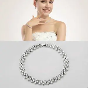 17cm Fashion Zircon Encrusted Roman Bracelets Platinum-plated Bracelet Jewelry