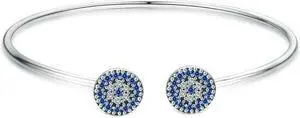 Bright Blue Eyes Inlaid Zircon Bracelet S925 Sterling Silver Bracelet SCB058