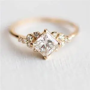 Geometric Square Rings for Women Wedding Rhinestone Finger Rings Charm Jewelry 6