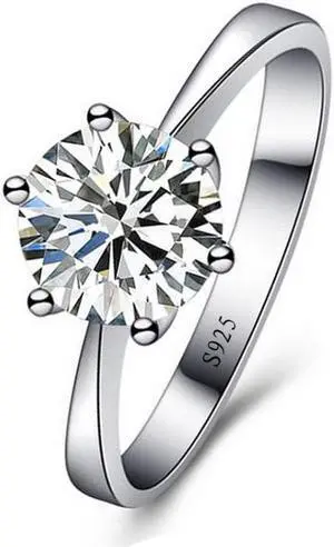 925 Sterling Silver Woman CZ Crystal Wedding Engagement Finger Rings Super Shinning Cubic Zirconia Fine Jewelry