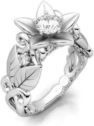 Fashion Rose with Diamond Women Wedding Ring 10