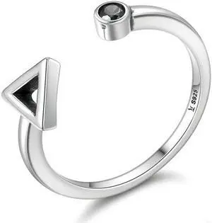 Geometric Movement Open Ring S925 Sterling Silver Ring SCR144
