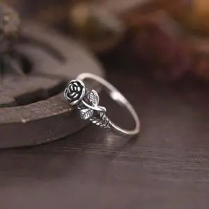 Women Vintage Rose Simple Engagement Ring Jewelry Fashion Jewelry 6