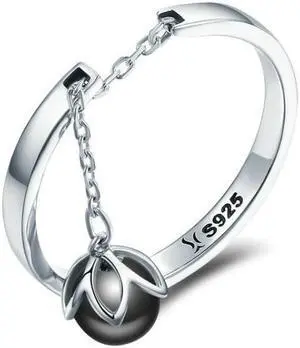 S925 Sterling Silver Open Pearl Ring SCR314