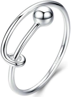 S925 Sterling Silver Ring Platinum Plated Open Ring SCR520