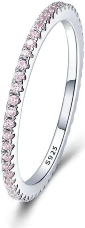 S925 Sterling Silver Ladies Fashion Ring Diamond Simple Ring 9