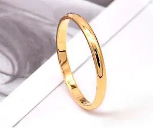 Female Stainless Steel Titanium Steel Ring 8 (Gold)