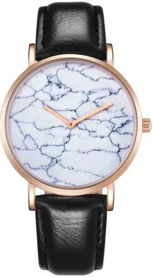 CAGARNY 6812 Round Dial Alloy Gold Case Fashion Men Watch Quartz Watches with PU Leather Band (Style 2)