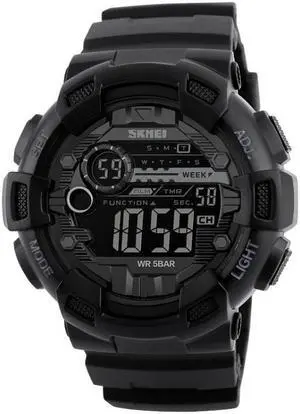 SKMEI 1243 Men Sports Watch Outdoor Waterproof Digital Watch (Black)