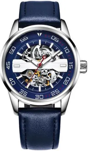 OCHSTIN 62002A Master Series Hollow Mechanical Men Watch (Silver-Blue) Black