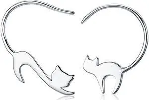Naughty Cat S925 Sterling Silver Earrings SCE073