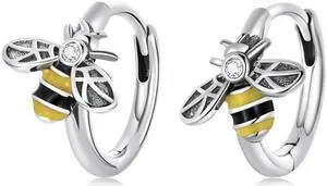 S925 Sterling Silver Mini Bee Women Earrings Mini Bee