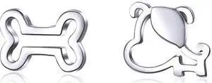 Sterling Silver Hollow Dog Bone Earrings Simple Jewelry SCE649