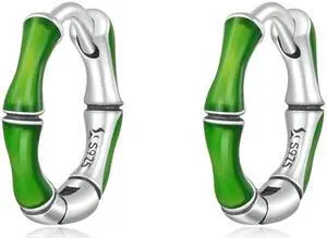 S925 Sterling Silver Bamboo Ear Buckle Women Earrings Bamboo