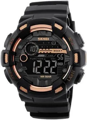 SKMEI 1243 Men Sports Watch Outdoor Waterproof Digital Watch (Golden)