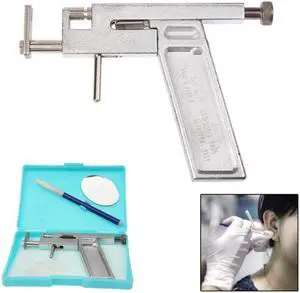 Professional Ear Piercing Gun with Mirror(Silver)