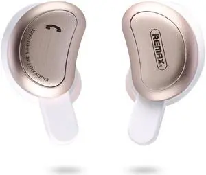 REMAX TWS-1 Half Moon Shaped Bluetooth 4.2 Wireless Bluetooth Earphone with Charging Box (Gold)