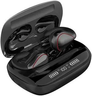 T20 TWS Bluetooth 5.0 Touch Wireless Bluetooth Earphone with Three LED Battery Display & Charging Box, Support Call & Voice Assistant(Black) (Black)
