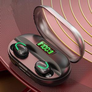 T2 Bluetooth 5.0 TWS Touch Digital Display True Wireless Bluetooth Earphone with Charging Box (Black)