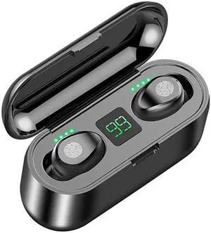 F9 TWS V5.0 Touch Control Binaural Wireless Bluetooth Headset with Charging Case and Digital Display