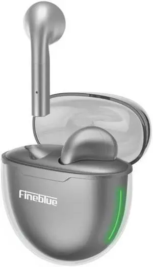 Fineblue F-22PRO TWS Bluetooth Earphone with Transparent Jelly Charging Case (Grey)
