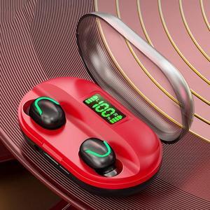 T2 Bluetooth 5.0 TWS Touch Digital Display True Wireless Bluetooth Earphone with Charging Box (Red)