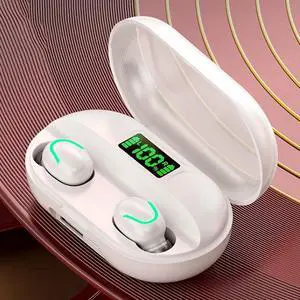 T2 Bluetooth 5.0 TWS Touch Digital Display True Wireless Bluetooth Earphone with Charging Box (White)