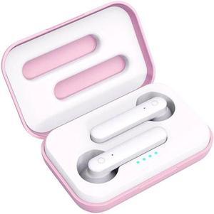 X26 TWS  Bluetooth 5.0 Wireless Touch Bluetooth Earphone with Magnetic Attraction Charging Box, Support Voice Assistant & Call (Pink)