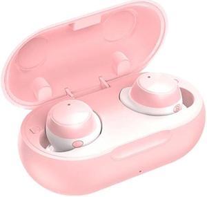 TWS-22 Bluetooth 5.0 In-Ear Sports Waterproof Noise Cancelling Touch Control Mini Headphones (Pink)